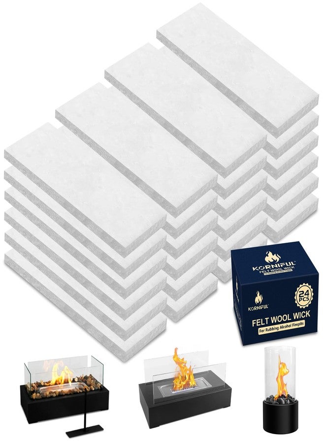 KORNIFUL 24 pcs Tabletop Fire Pit Ceramic Wool Wick to Extend Burning Time,Table Top Firepit Sponge Cotton for Fireplaces (4.7"x2"x0.2" H) - Image 1